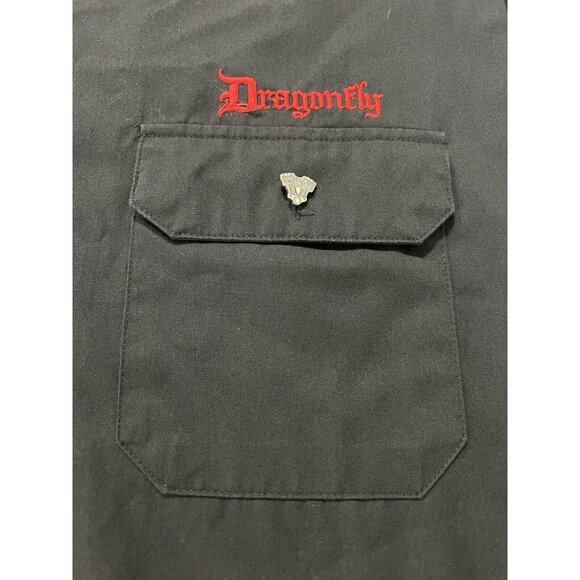 Dragonfly American Dream Men Short Sleeve Button Down Size Medium Biker American - Picture 9 of 14
